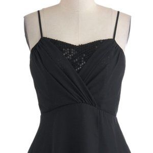 Black Sequin Spaghetti Strap Evening Dress Size 2